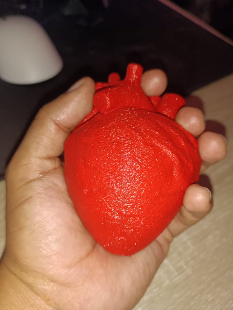 Corazón impreso en 3D para decoración